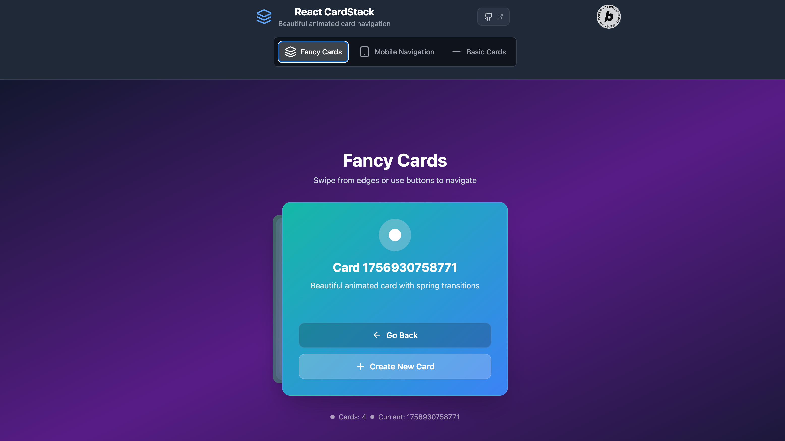 React CardStack